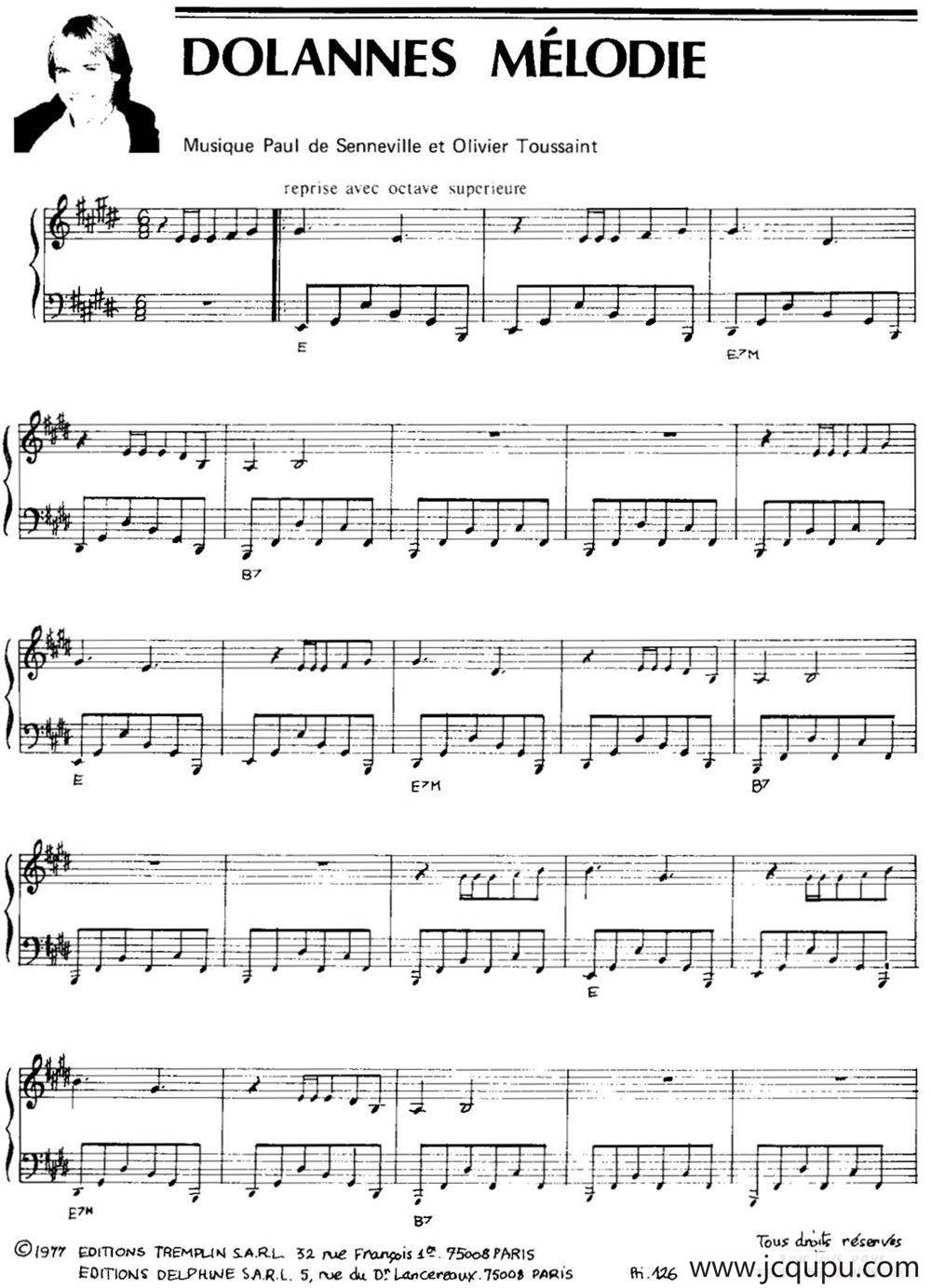 DOLANNES MELODIE简谱