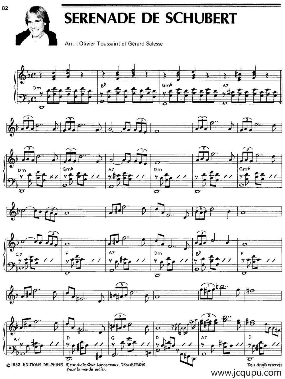 SERENADE DE SCHUBERT简谱