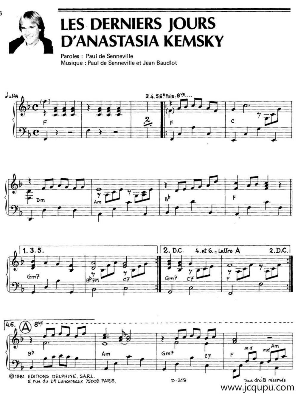 LES DERNIERS JOURS D'ANASTASIA KEMSKY简谱