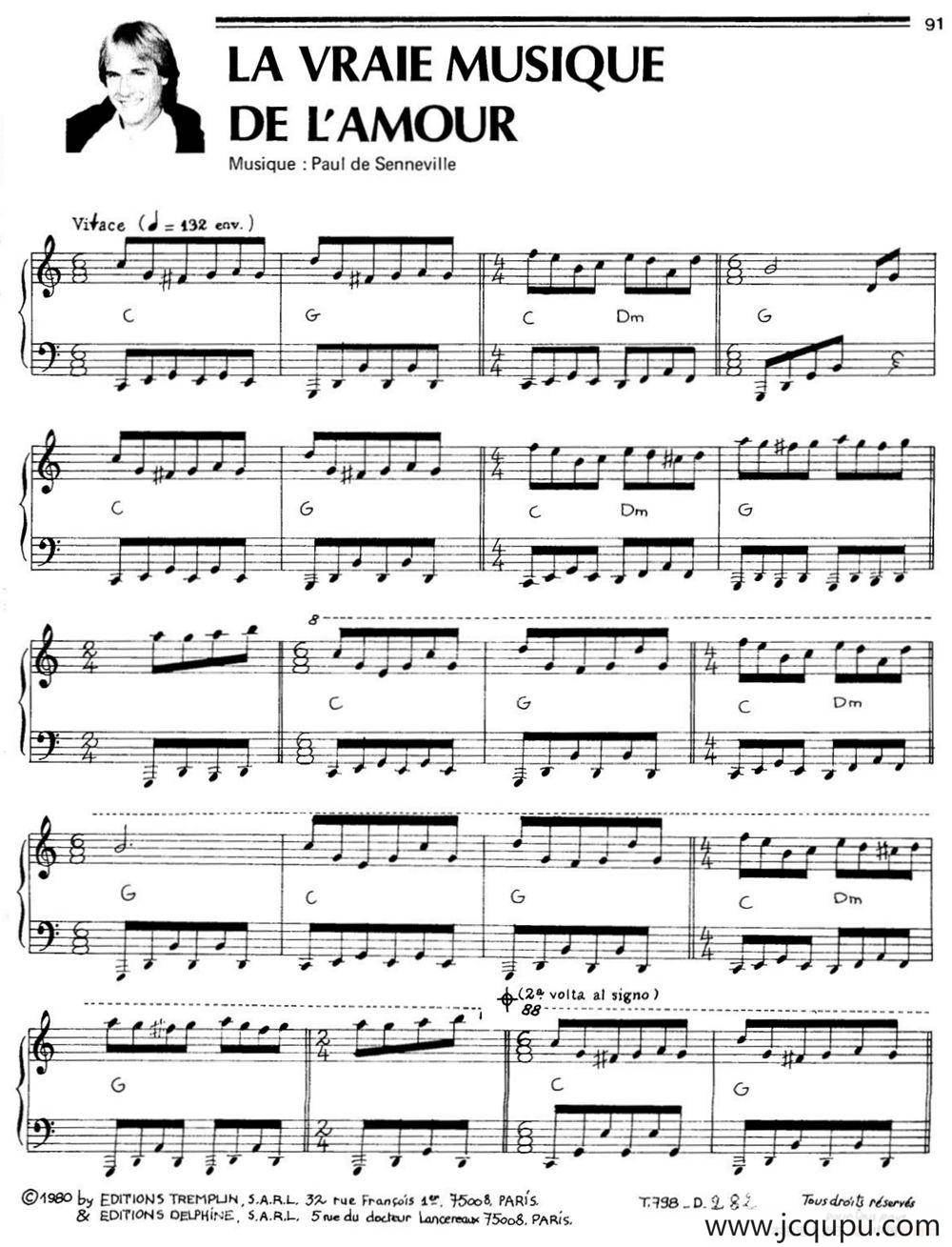 LA VRAIE MUSIQUE DE L'AMOUR简谱