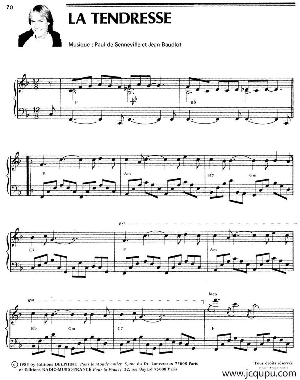 LA TENDRESSE简谱
