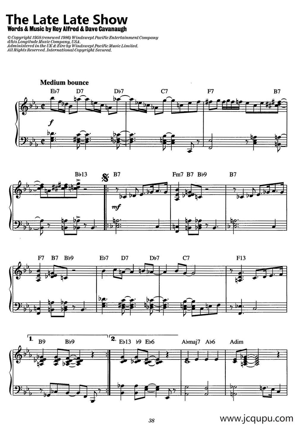 The Late Late Show（爵士钢琴酒吧独奏钢琴谱）简谱