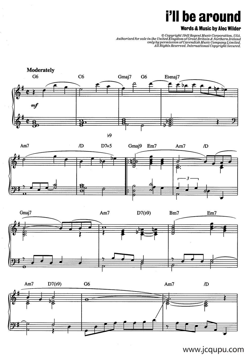 I'll Be Around（爵士钢琴酒吧独奏钢琴谱）简谱