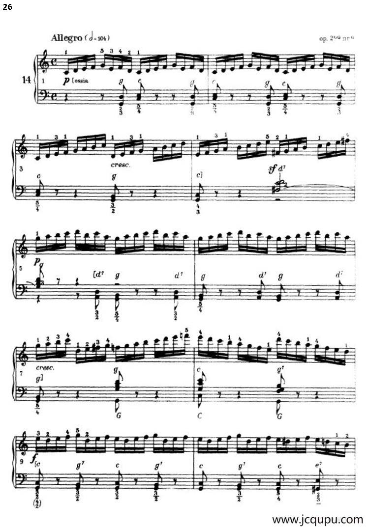 《车尔尼手风琴练习曲集》（第三册）（P26—51）简谱