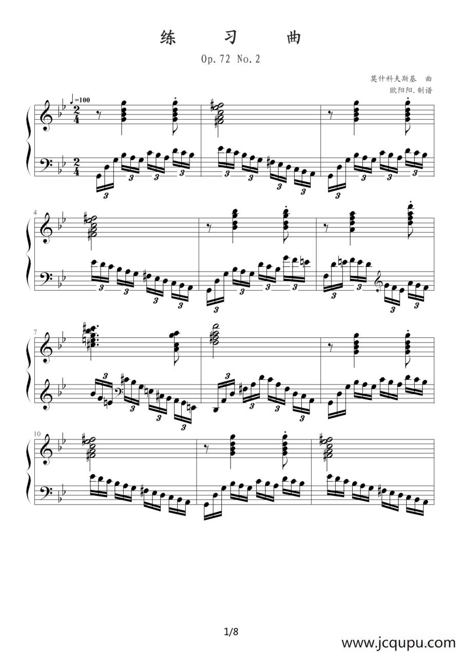 练习曲（Op.72 No.2）简谱