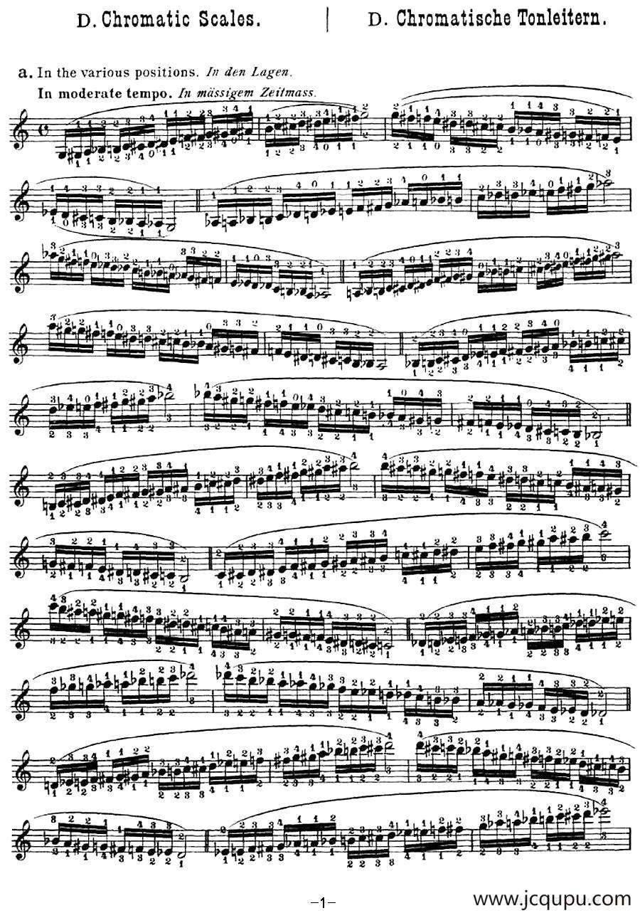 小提琴音阶练习·作品32（Scale Studie-D）简谱