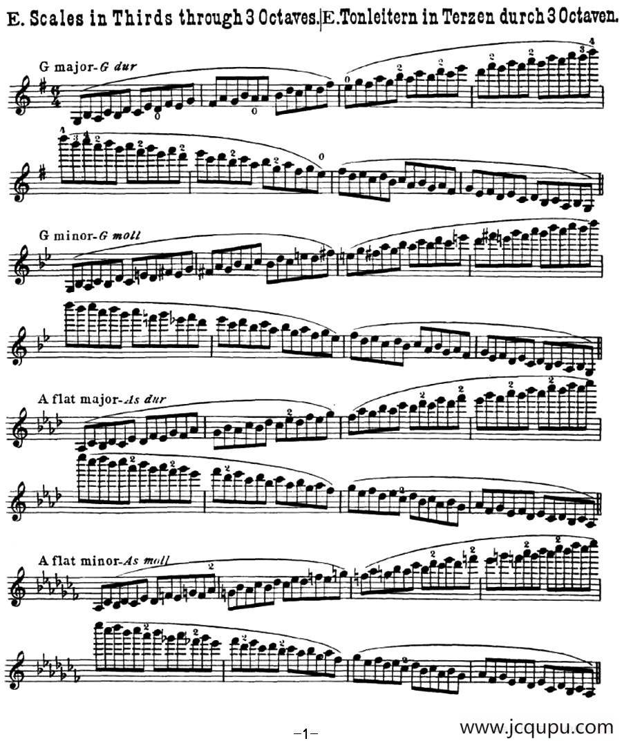 小提琴音阶练习·作品32（Scale Studie-E）简谱