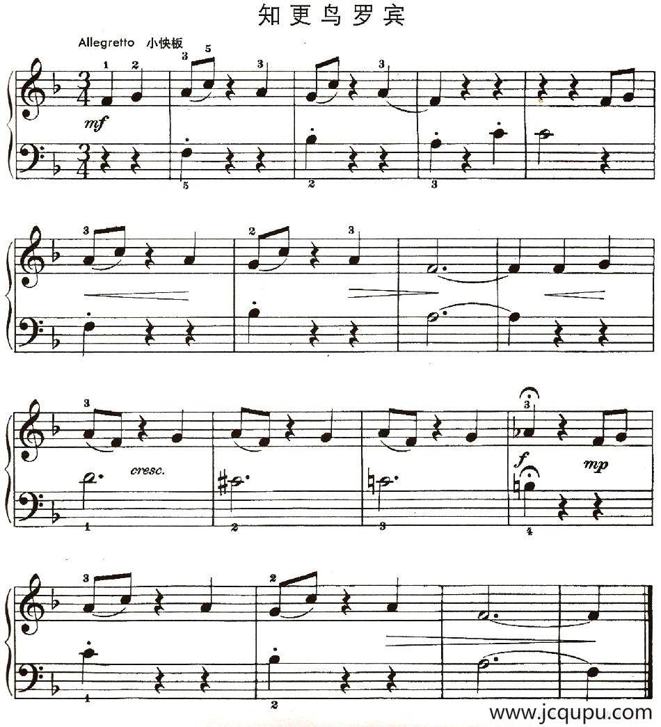知更鸟罗宾简谱