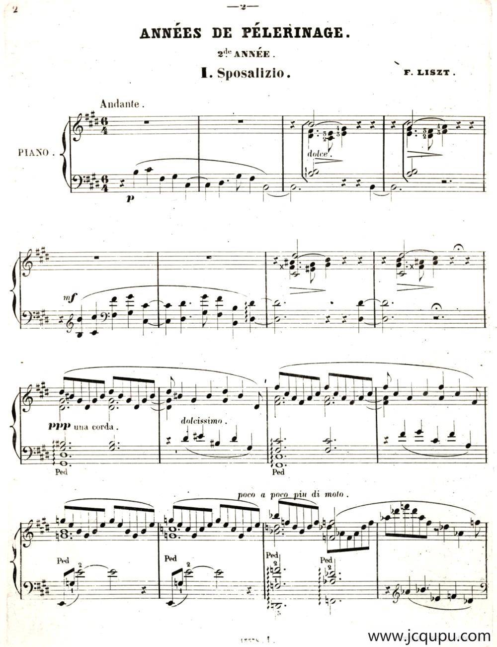 旅行岁月（第二集）意大利游记（1.婚礼 Sposalizio）简谱