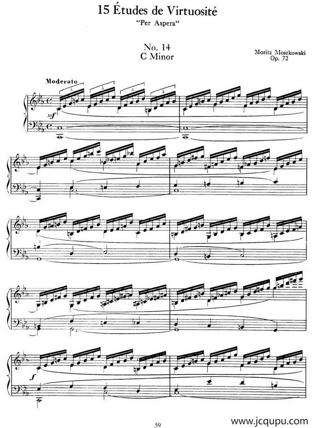 15 Etudes de Virtuosité Op.72 No.14（十五首钢琴练习曲之十四）简谱