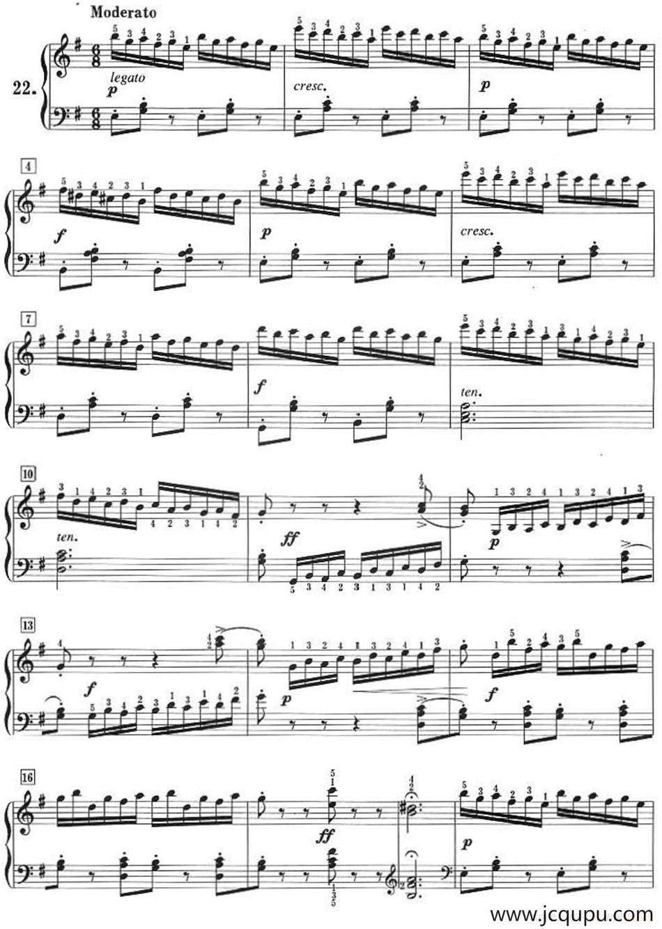 50首莱蒙钢琴练习曲 作品37（NO.22）简谱