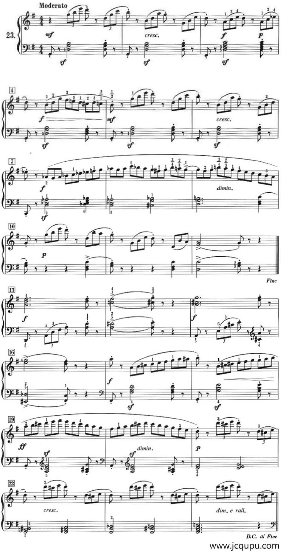 50首莱蒙钢琴练习曲 作品37（NO.23）简谱