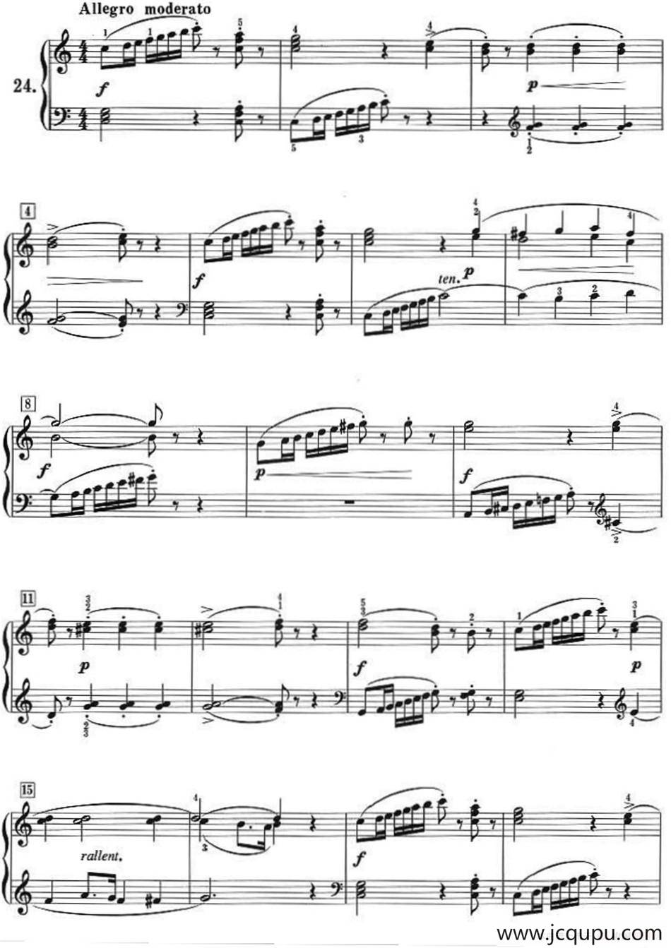 50首莱蒙钢琴练习曲 作品37（NO.24）简谱