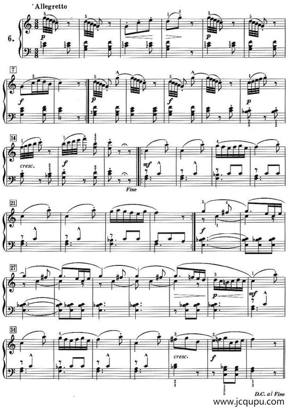 50首莱蒙钢琴练习曲 作品37（NO.6）简谱