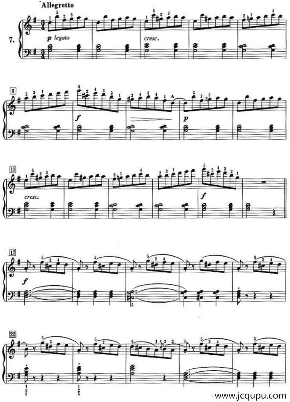 50首莱蒙钢琴练习曲 作品37（NO.7）简谱