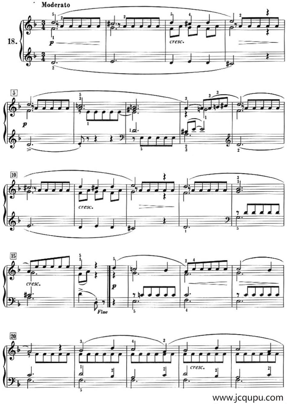 50首莱蒙钢琴练习曲 作品37（NO.18）简谱