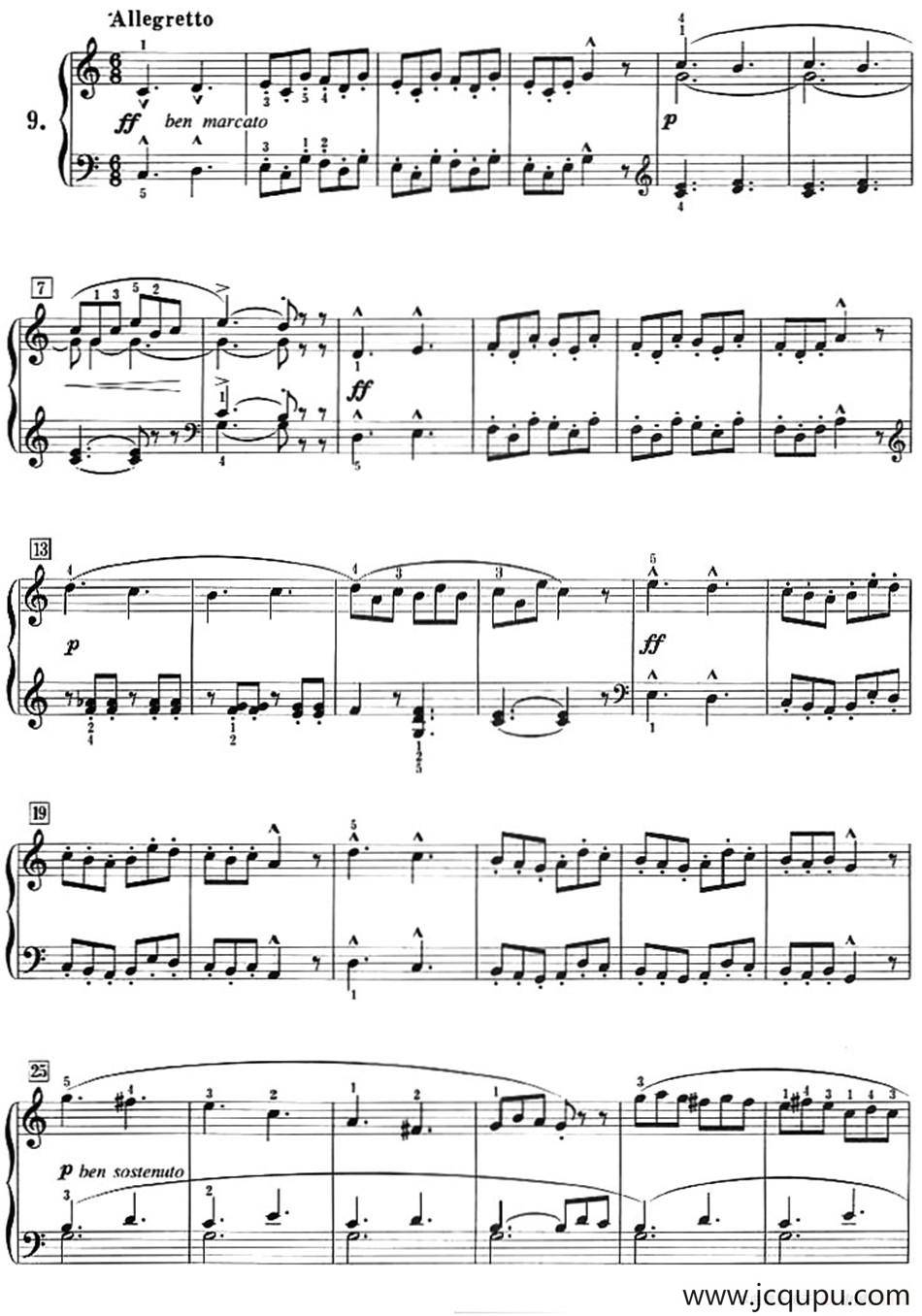 50首莱蒙钢琴练习曲 作品37（NO.9）简谱