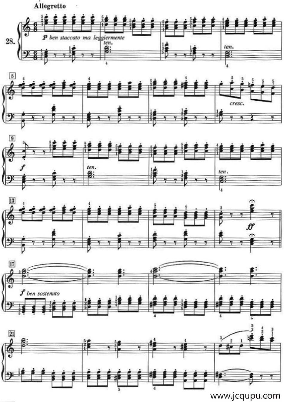 50首莱蒙钢琴练习曲 作品37（NO.28）简谱