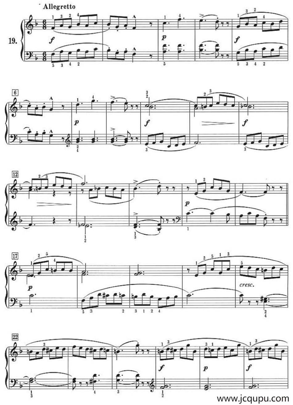 50首莱蒙钢琴练习曲 作品37（NO.19）简谱