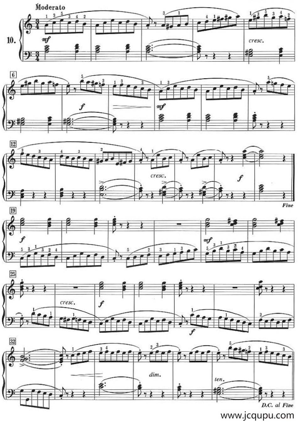 50首莱蒙钢琴练习曲 作品37（NO.10）简谱