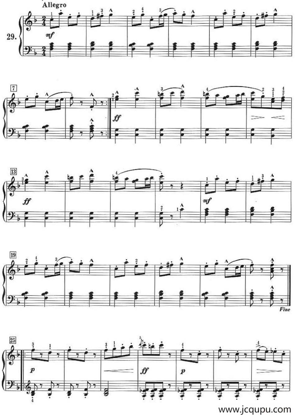 50首莱蒙钢琴练习曲 作品37（NO.29）简谱