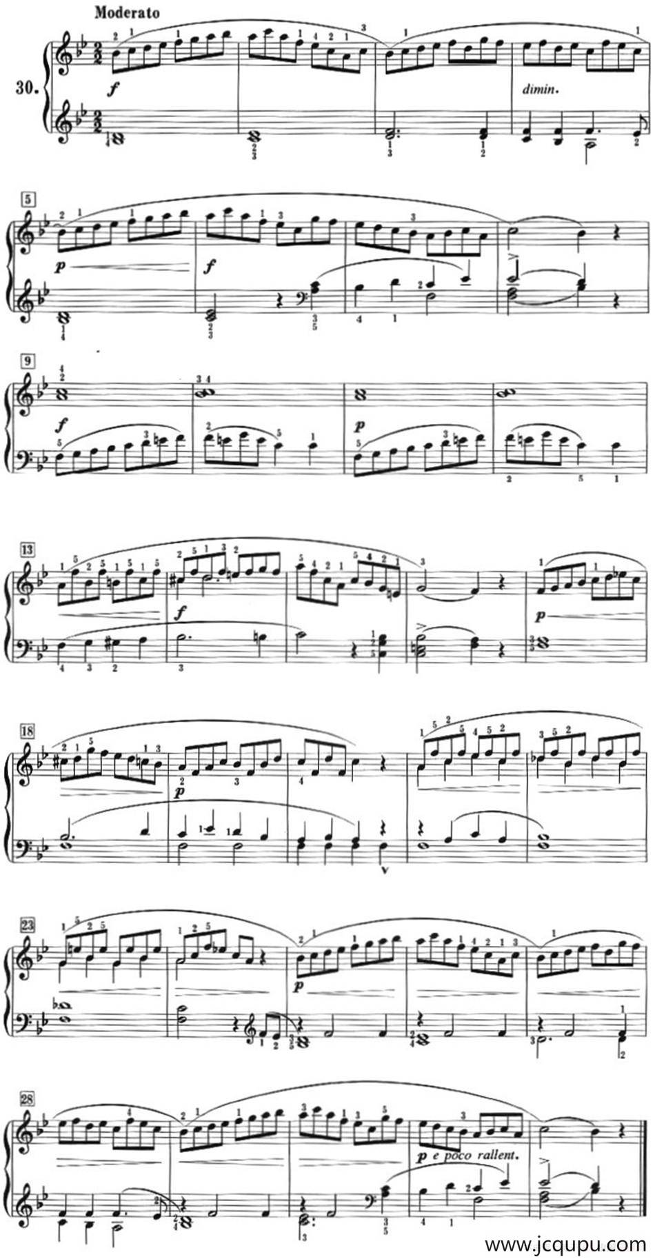 50首莱蒙钢琴练习曲 作品37（NO.30）简谱