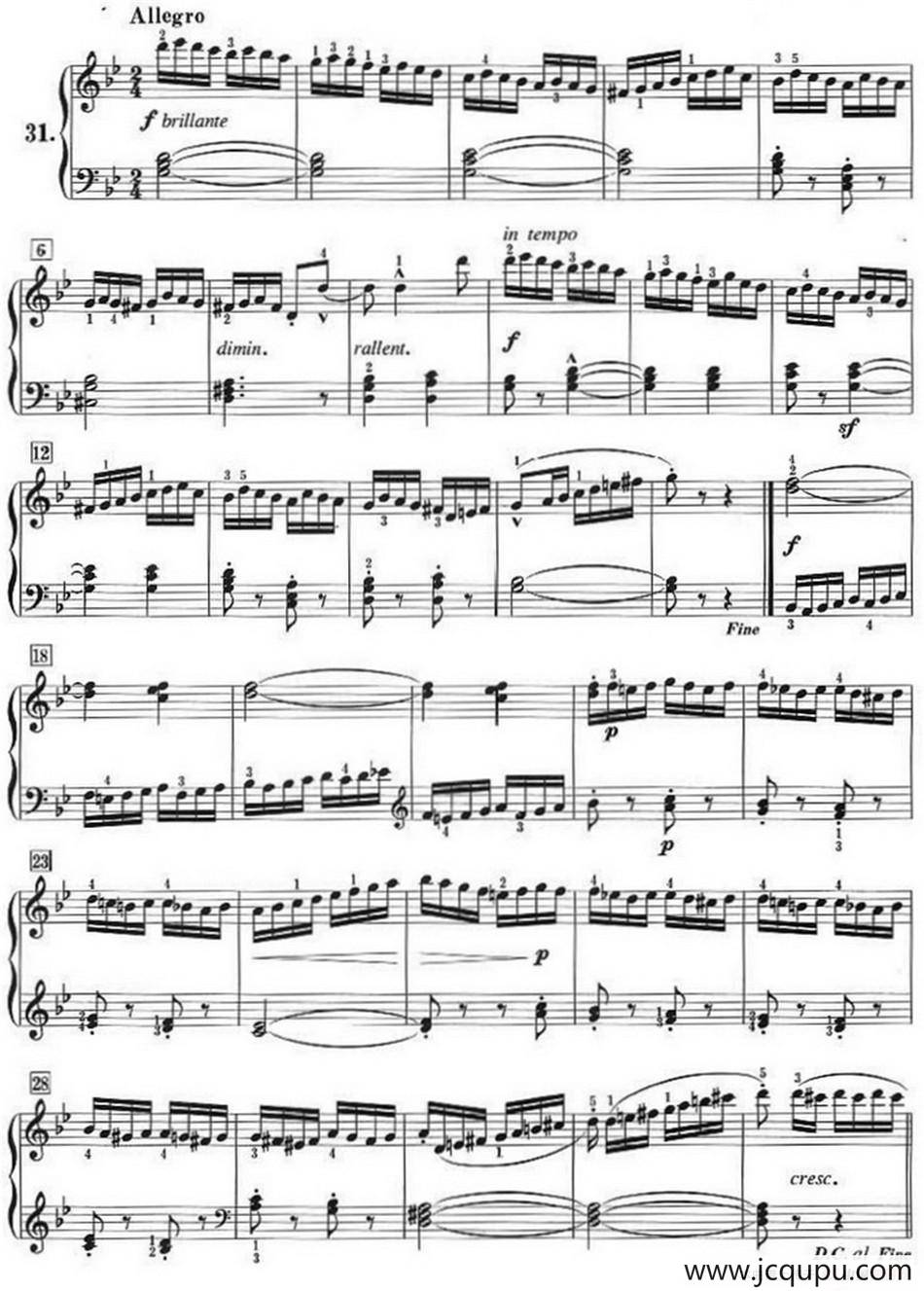 50首莱蒙钢琴练习曲 作品37（NO.31）简谱