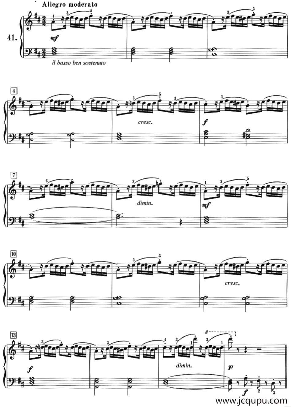 50首莱蒙钢琴练习曲 作品37（NO.41）简谱