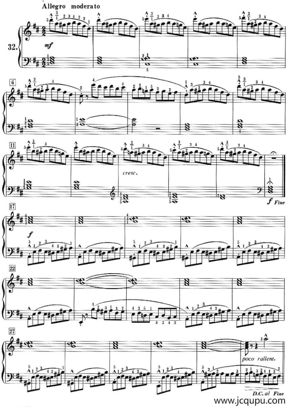 50首莱蒙钢琴练习曲 作品37（NO.32）简谱