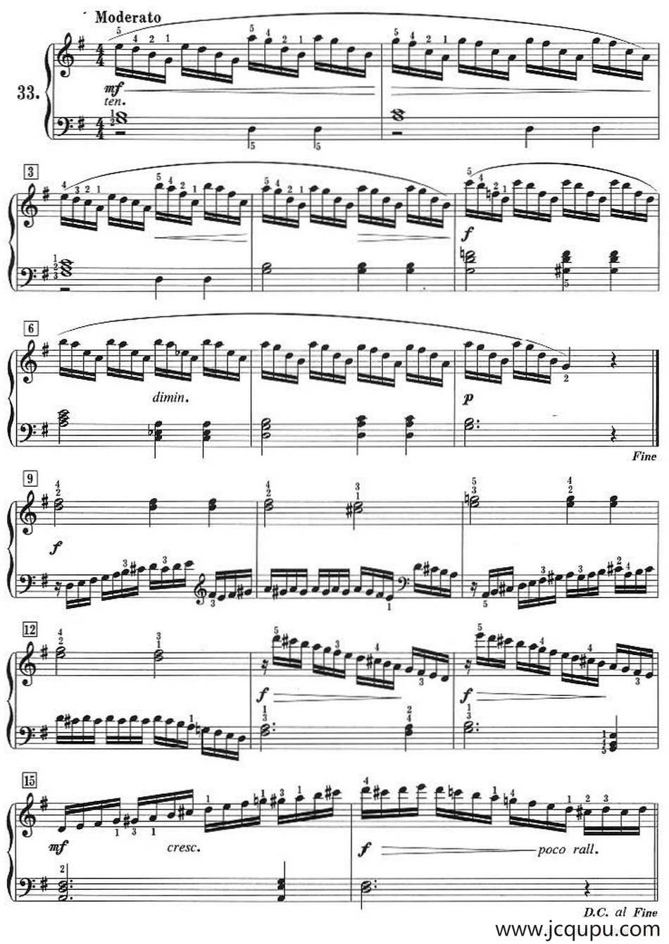 50首莱蒙钢琴练习曲 作品37（NO.33）简谱