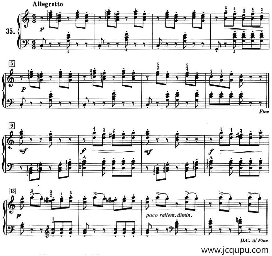 50首莱蒙钢琴练习曲 作品37（NO.35）简谱