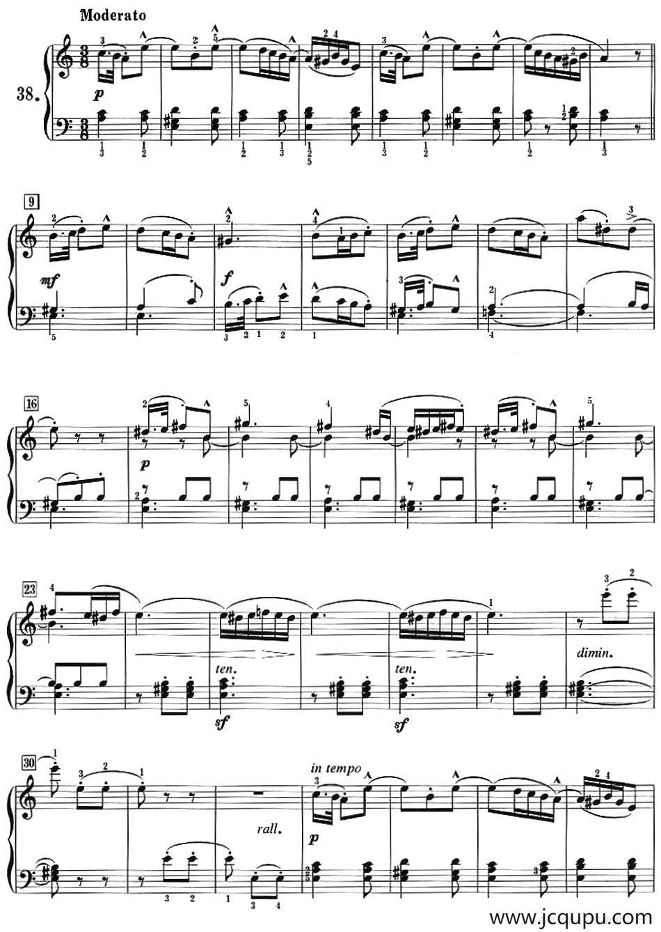 50首莱蒙钢琴练习曲 作品37（NO.38）简谱