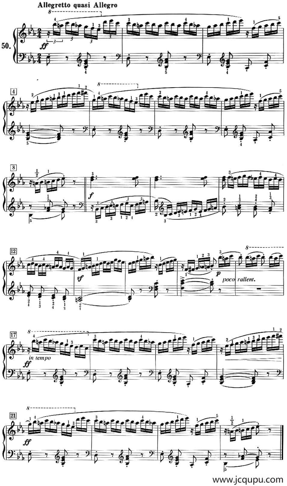 50首莱蒙钢琴练习曲 作品37（NO.50）简谱