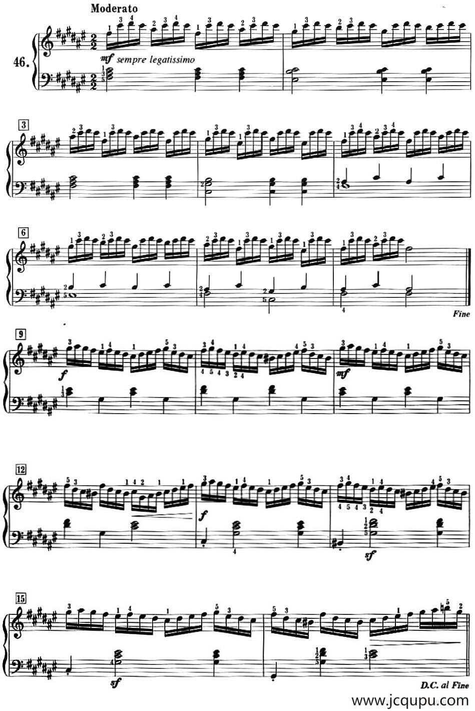 50首莱蒙钢琴练习曲 作品37（NO.46）简谱