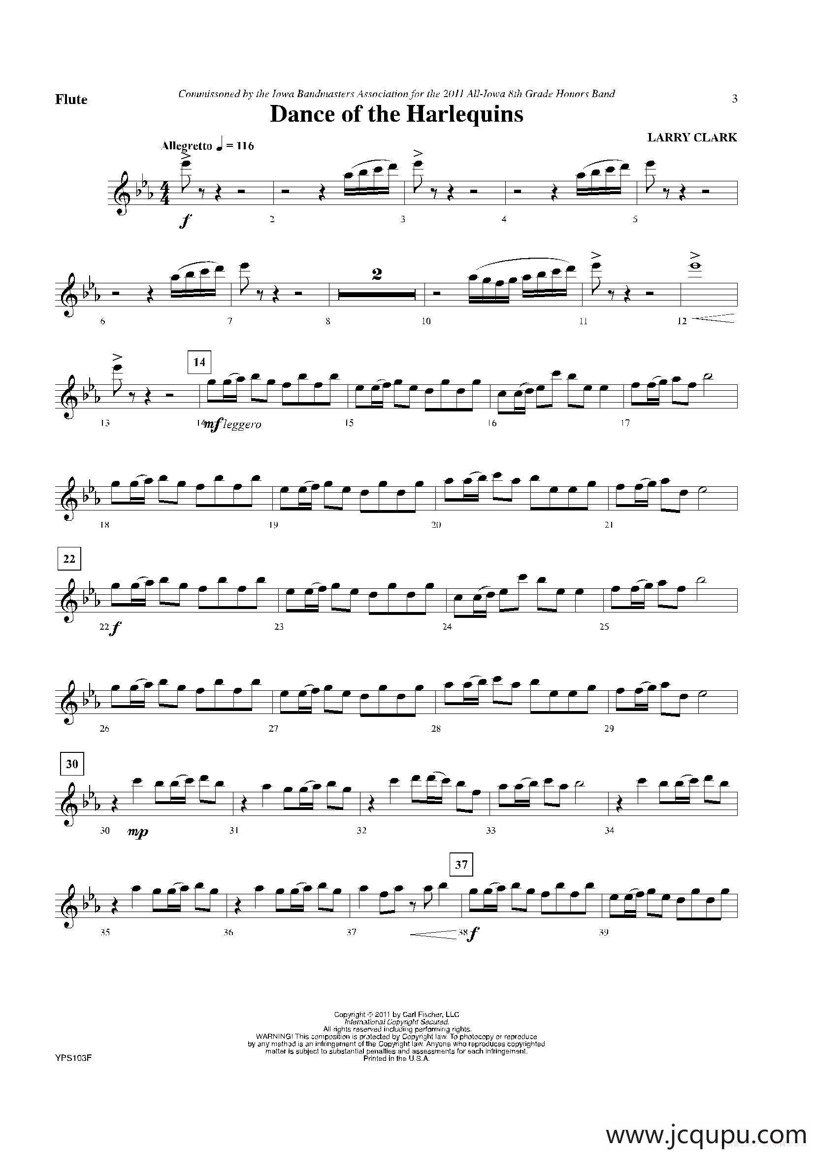 Dance of Harlequins（长笛分谱）简谱