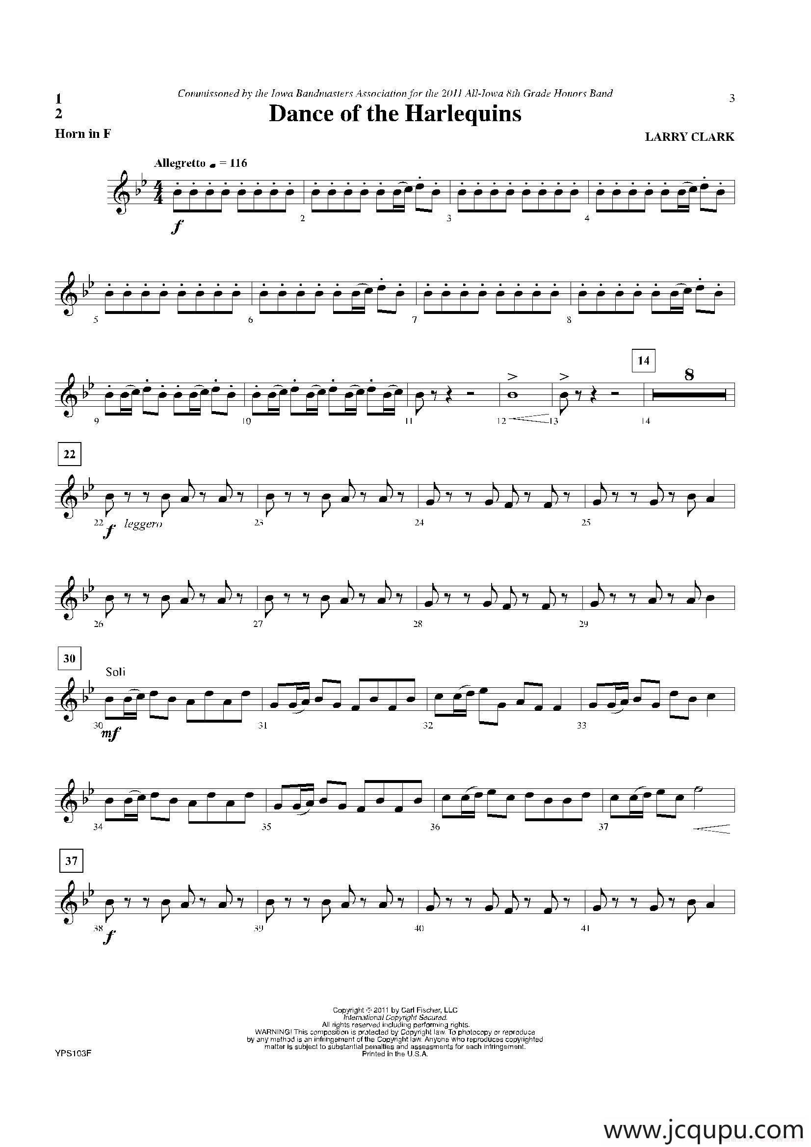 Dance of Harlequins（圆号分谱）简谱