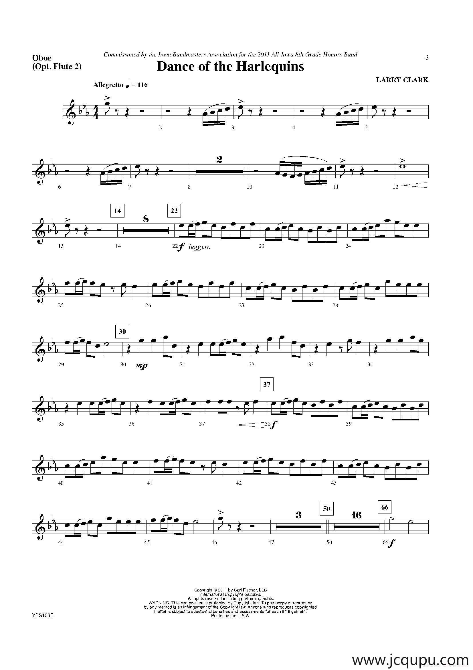 Dance of Harlequins（双簧管分谱）简谱