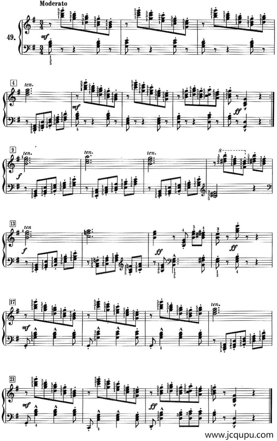 50首莱蒙钢琴练习曲 作品37（NO.49）简谱