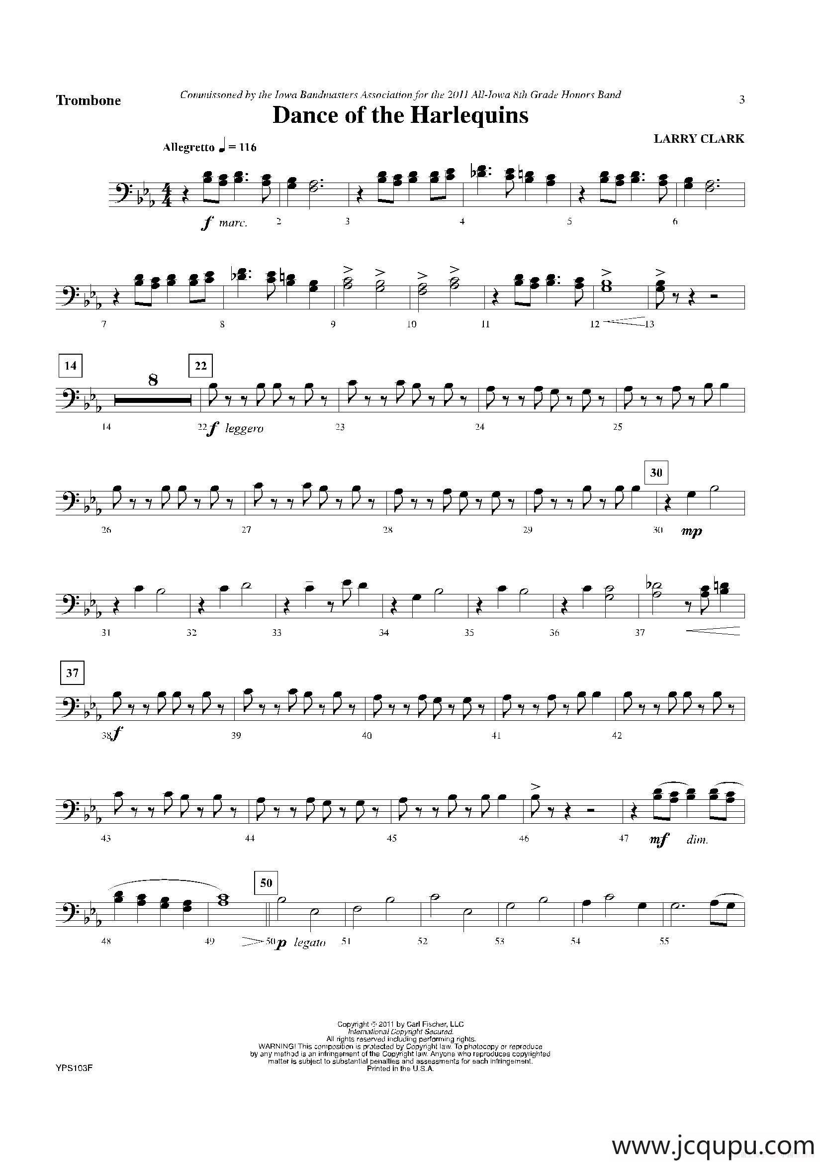 Dance of Harlequins（长号分谱）简谱