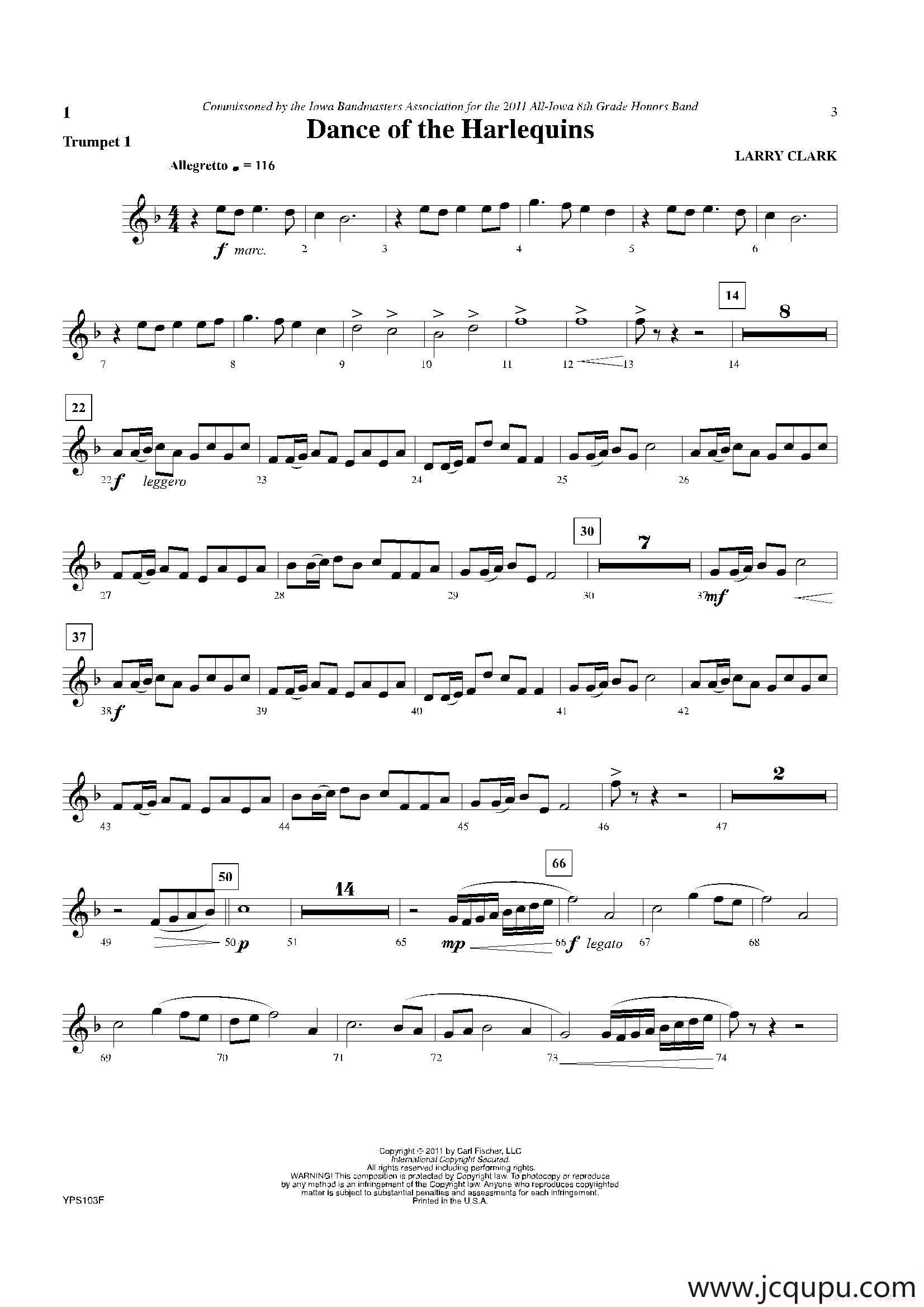 Dance of Harlequins（小号1分谱）简谱