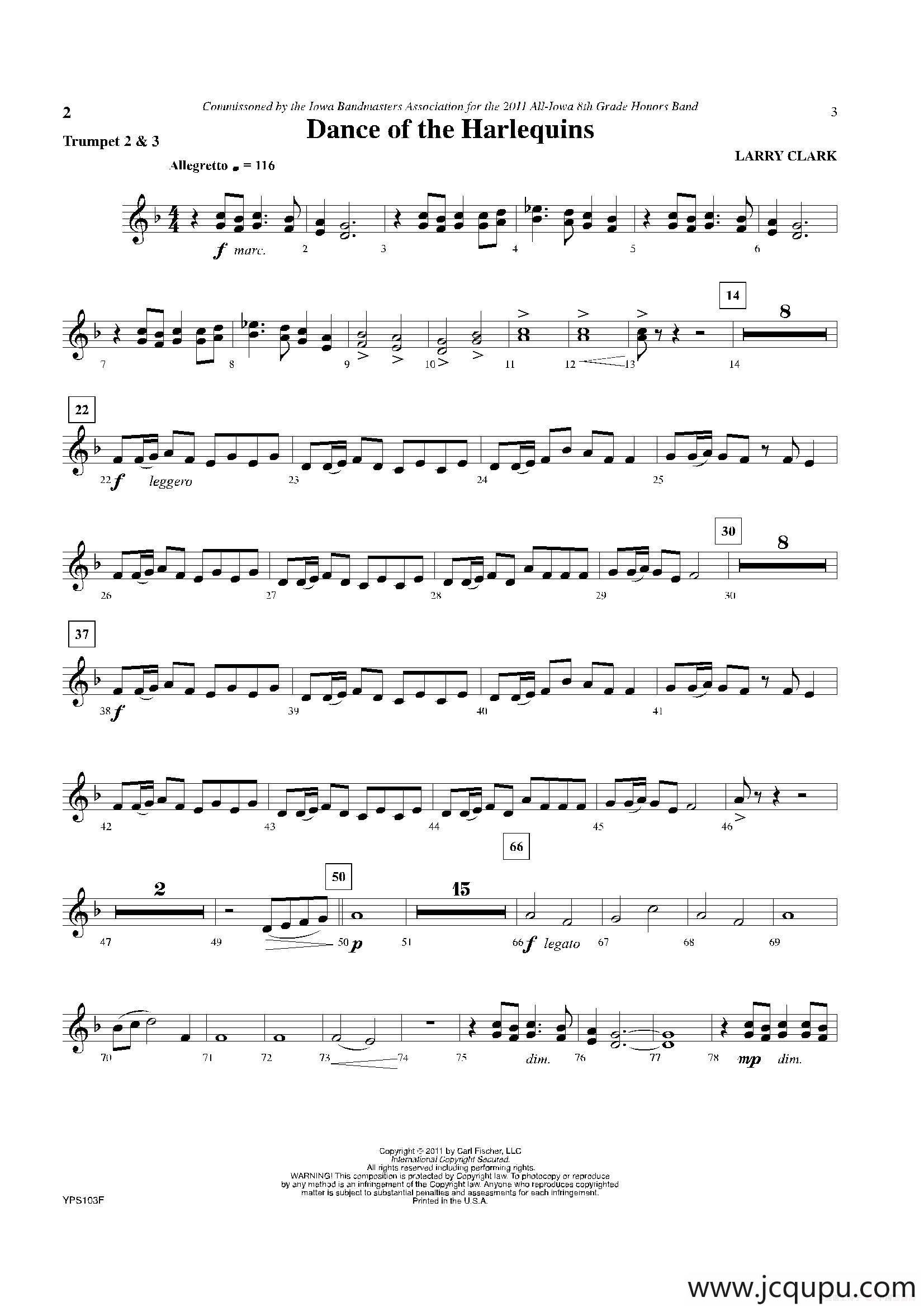 Dance of Harlequins（小号2、3分谱）简谱