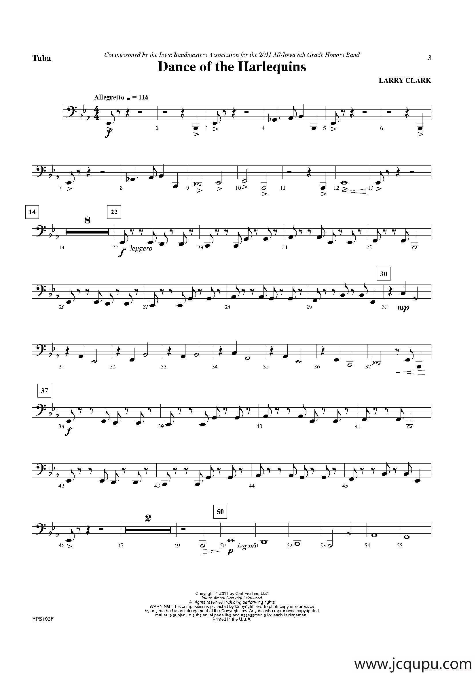 Dance of Harlequins（大号分谱）简谱