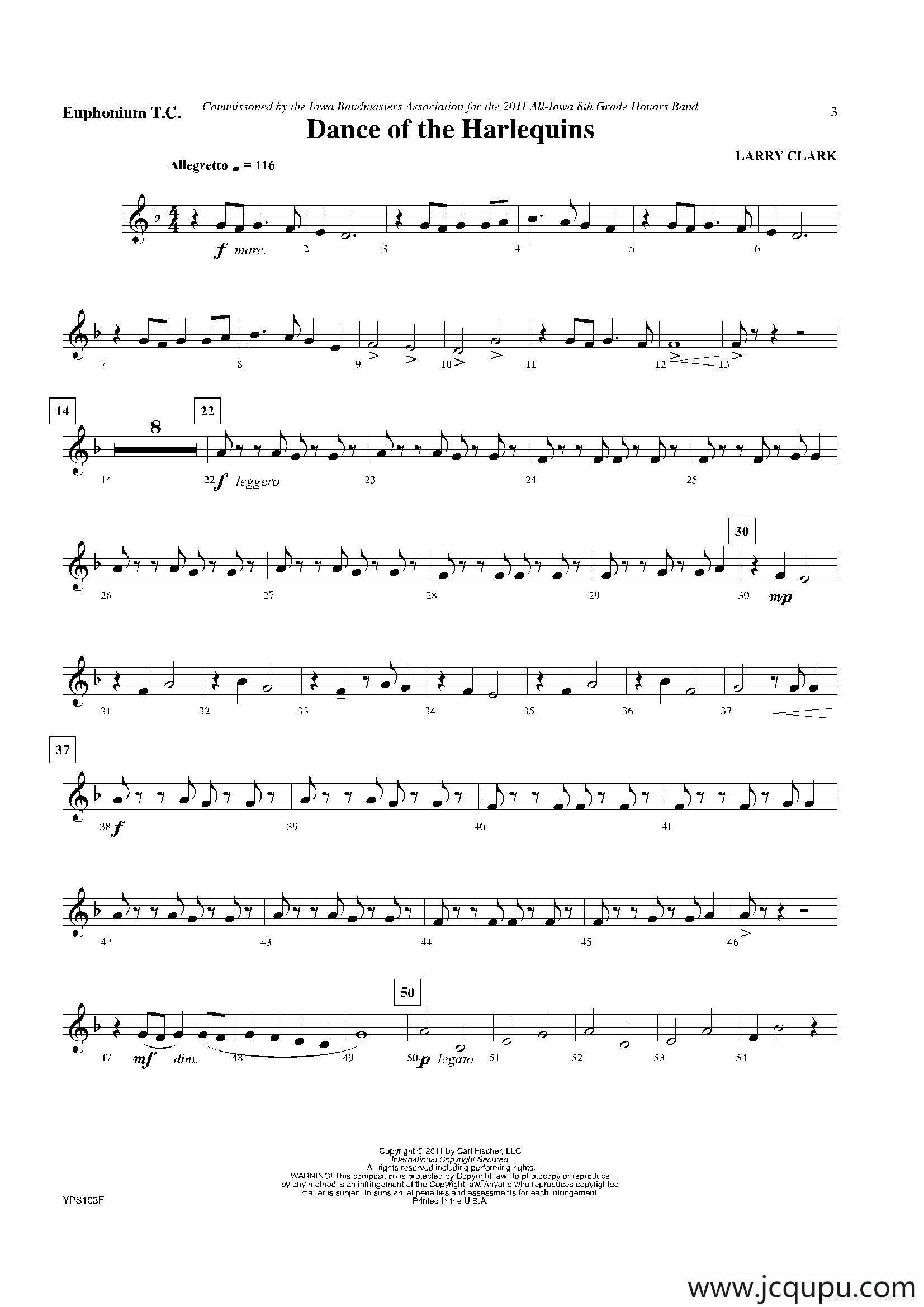 Dance of Harlequins（次中音号分谱）简谱