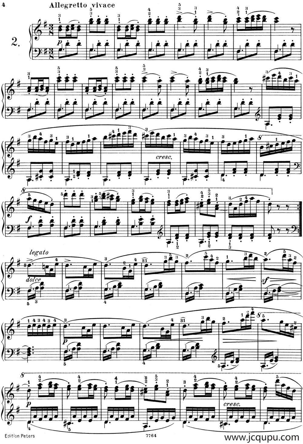 25首车尔尼Op.748练习曲（NO.2）简谱