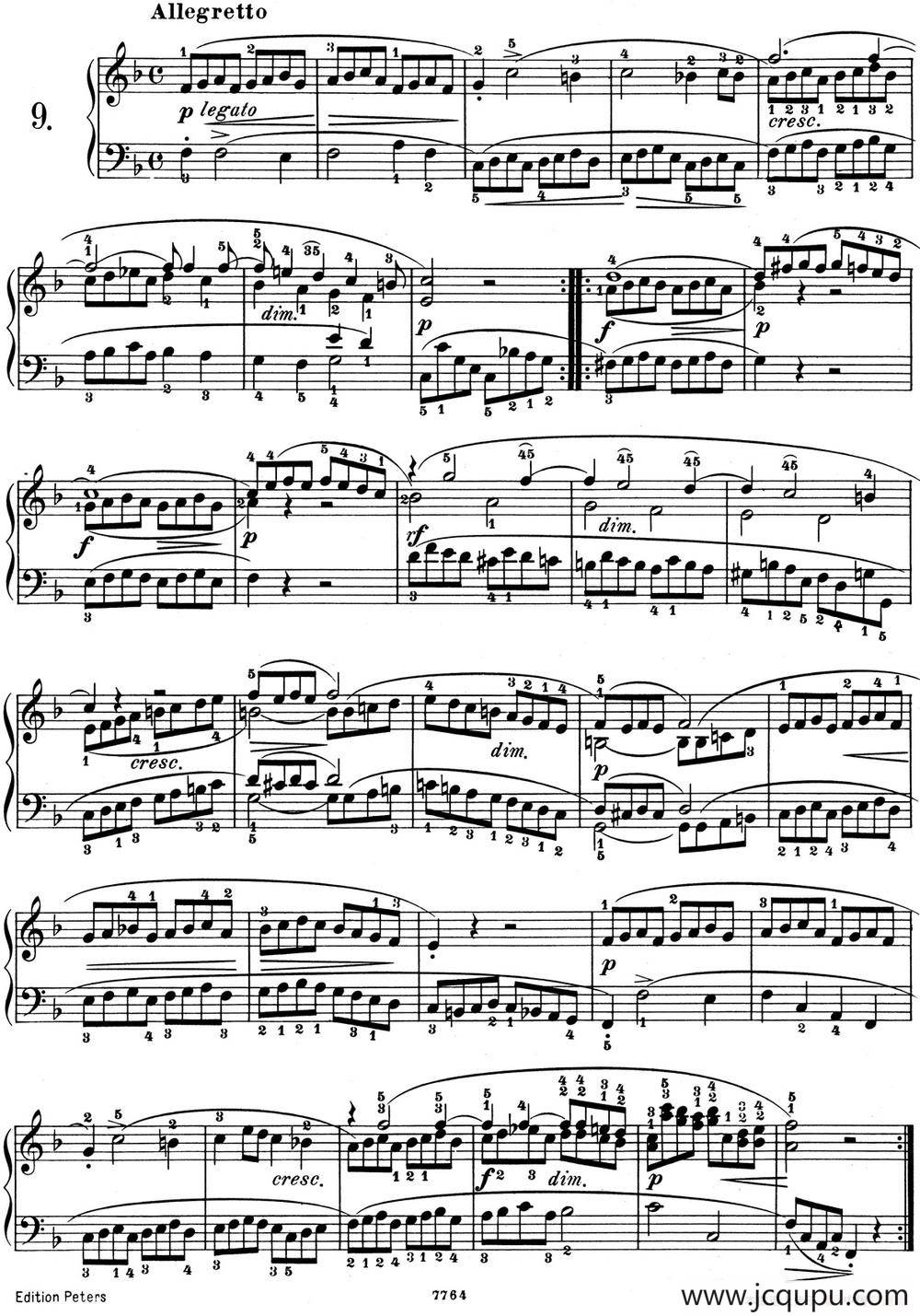 25首车尔尼Op.748练习曲（NO.9）简谱