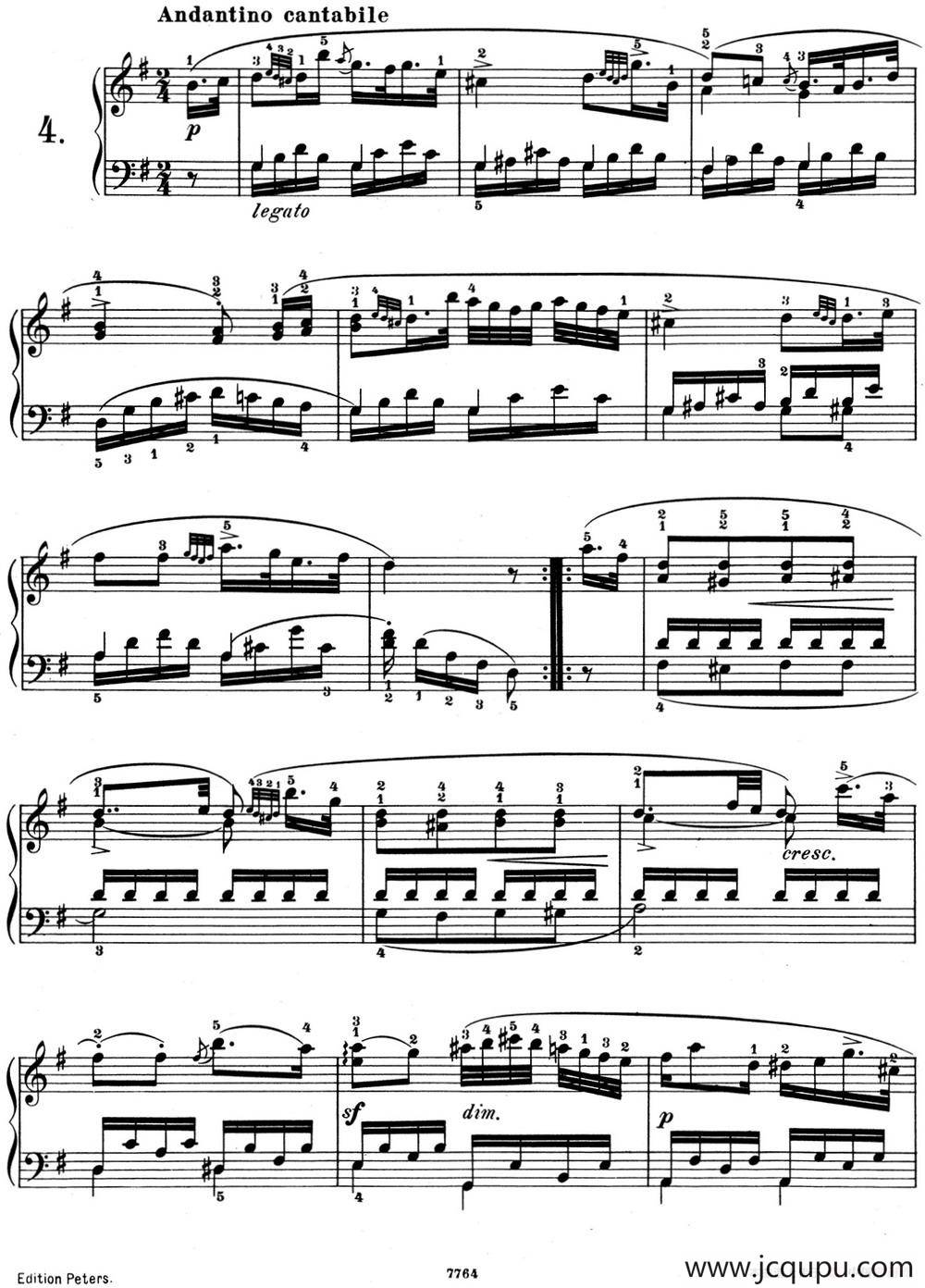 25首车尔尼Op.748练习曲（NO.4）简谱