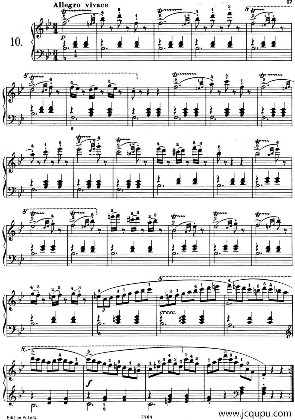 25首车尔尼Op.748练习曲（NO.10）简谱