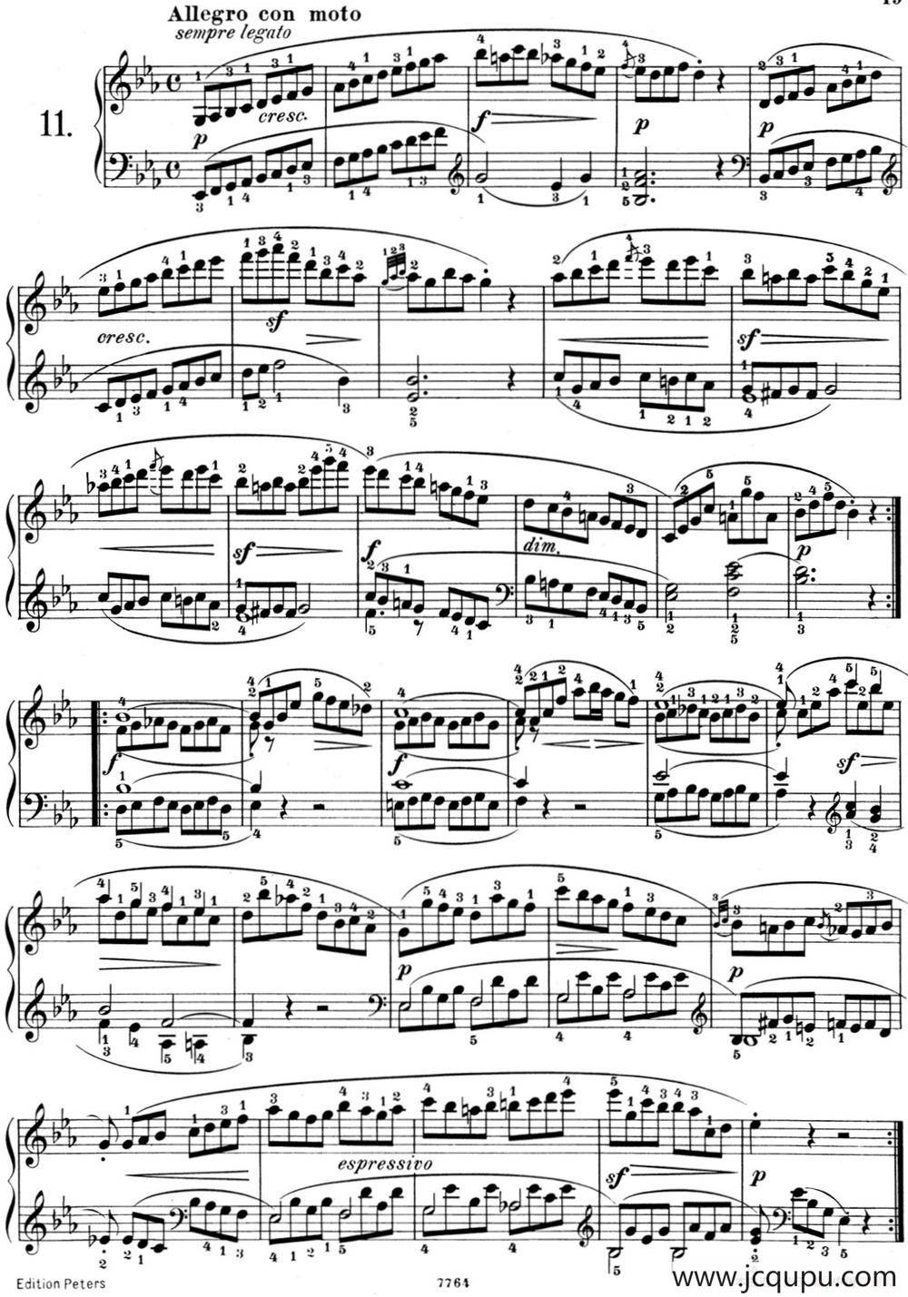 25首车尔尼Op.748练习曲（NO.11）简谱