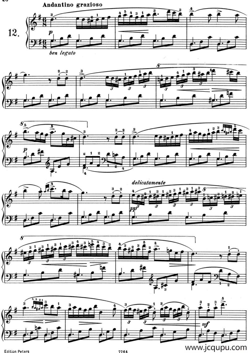 25首车尔尼Op.748练习曲（NO.12）简谱