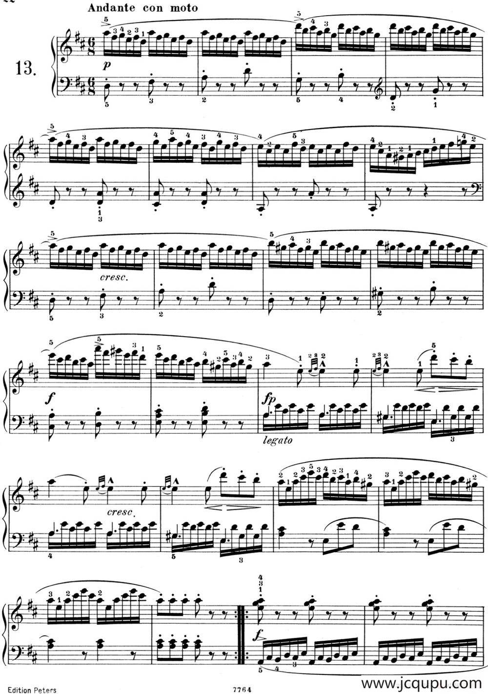 25首车尔尼Op.748练习曲（NO.13）简谱